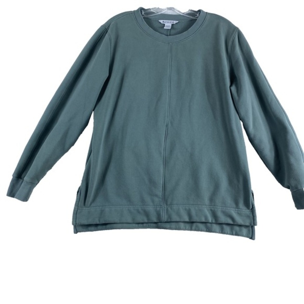 Athleta Retroplush Crewneck Sweatshirt Sweater Sz M in Minimalistic Grey Yoga‎